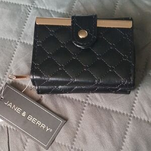 Jane & Berry Black Quilted Wallet